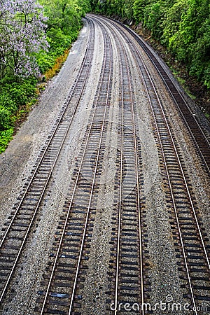 Railroad Tracks â€“ Railyard Stock Photo